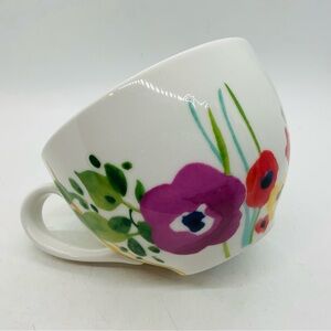 Anthropologie Colorful Verdant Acres Watercolor Floral Coffee Cup Tea Mug EUC